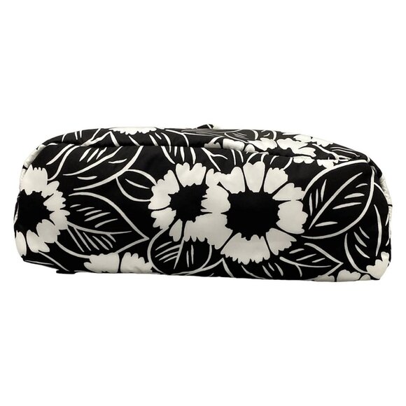 Auth PRADA - 2VZ095 Black White Tessuto Fiori (nylon) leather) Backpack - Picture 8 of 16